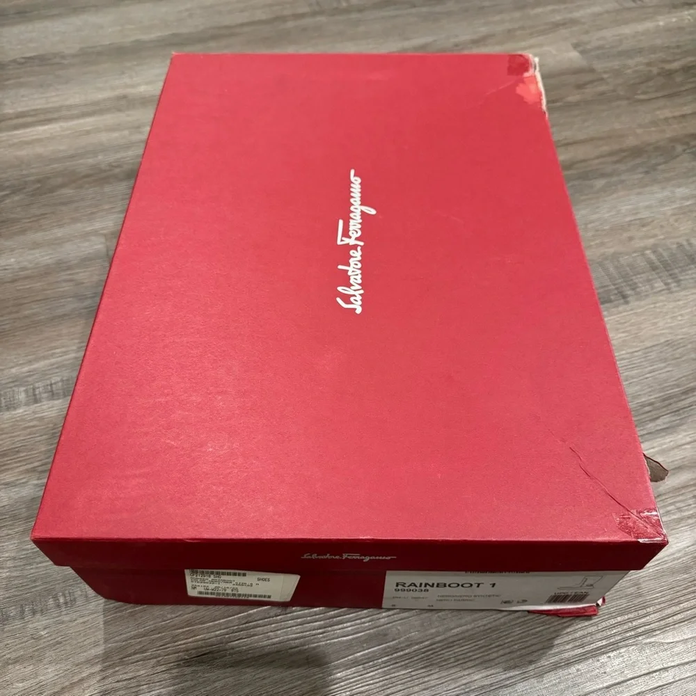 Salvatore Ferragamo Gancini Logo Rubber Rainboots